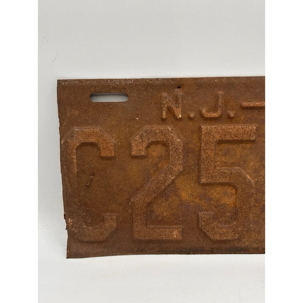 Vintage 1930 NJ License Plate‎ Automobile License Plate # C25432